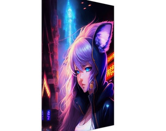 Anime Girl Portrait Canvas Print, Pop Art Style (20x30 inch)