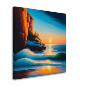 An impasto oil painting of beautiful maritime, Canvas - Wall Art Print Premium Canvas