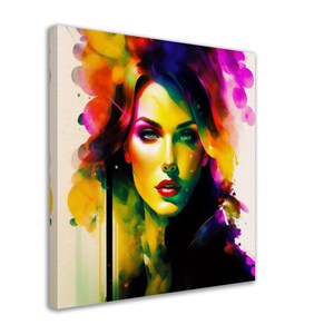 Portrait of a woman, Modern Pop Art, Canvas - Wall Art Print Premium Canvas
