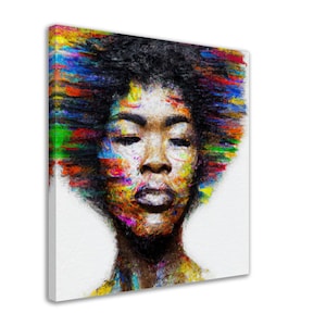 Abstract Black Art, African American Art, African American Art Canvas, Afro Art, Canvas - Wall Art Print Premium Canvas