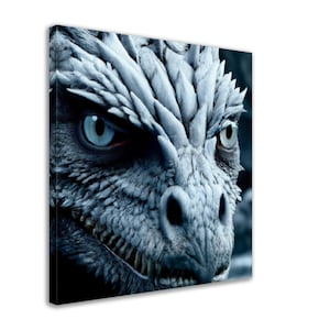 Dragon with blue eyes, DIGITAL ART, Pop Art, Canvas - Wall Art Print Premium Canvas