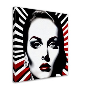 Portrait of a woman, Modern Pop Art, Canvas - Wall Art Print Premium Canvas