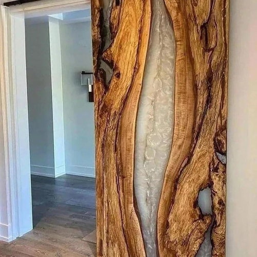 Custom Live Edge Epoxy Barn Doors Epoxy Resin River Door Etsy