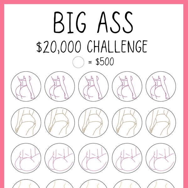 Big Ass Savings Tracker 20k, 8k, and Blank | Cash Budgeting | Savings Challenges