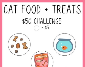 NEW Cat Food + Treats MINI Savings Challenge | Cash Budgeting | A6 Printable