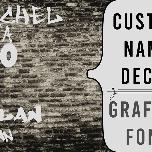 Graffiti Font Custom Vinyl Name Decal | Personalized Sticker | Choose Your Font & Color