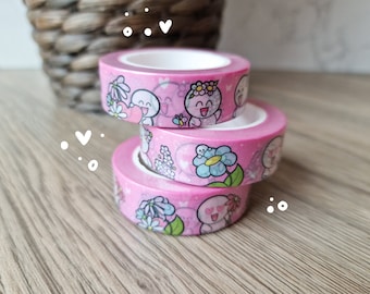 Spring flowers washi tape | handmade drawing design washi tape for planners and bullet journaling