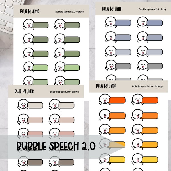 bubble speech 2.0 sticker sheet | handmade design sticker for planners and bullet journaling T089