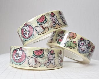 Washi tape voor watermeloenliefhebbers | handgemaakte tekening ontwerp washi tape voor planners en bullet journaling