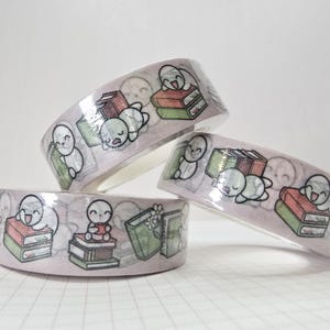 Boeken & bloemen washi tape | handgemaakte tekening ontwerp washi tape voor planners en bullet journaling