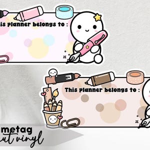 naamplaatje gestanst vinylsticker | planner-liefhebber | handgemaakte designstickers voor planners en bullet journaling