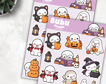 spooky time large doodles | handmade design sticker for planners and bullet journaling L014