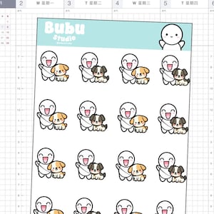 dog walking sticker sheet | pet sticker |  handmade design sticker for planners and bullet journaling T110