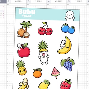 foglio di adesivi di frutta | adesivi estivi | adesivi di design fatti a mano per planner e bullet journal T232