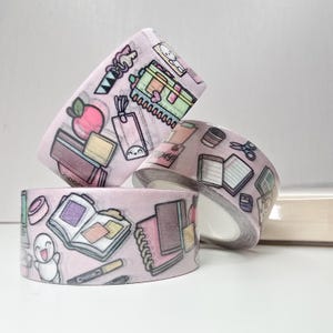 Schrijfwaren & planningstijd washi tape | 2cm | handgemaakte tekening ontwerp washi tape voor planners en bullet journaling