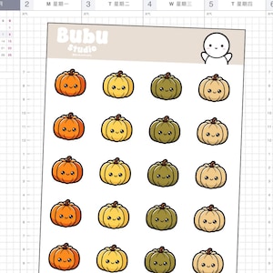 Foglio adesivo con scarabocchi di zucca | scarabocchi autunnali | adesivi di design fatti a mano per pianificatori e bullet journaling T006
