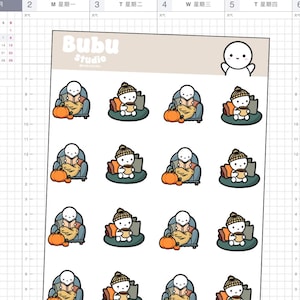 cozy time fall edition sticker sheet | fall doodles | handmade design sticker for planners and bullet journaling T025