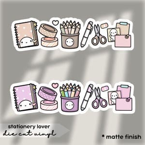 stationery lover die cut sticker | handmade design sticker for planner