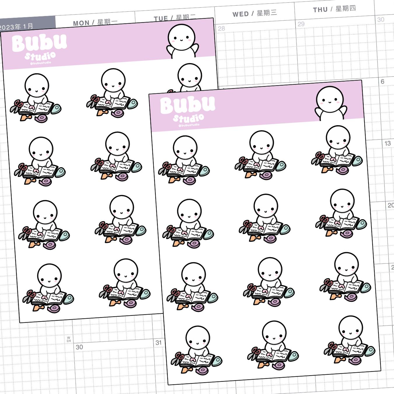 Planning & Chilling Time Sticker Sheet | Handmade Design Stickers for ...