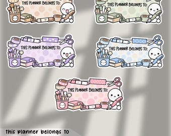 Naamplaatje 2027 gestanst | matte afwerking | handgemaakte designstickers voor planning en bullet journaling