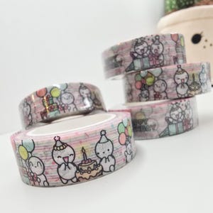 birthday washi tape | handmade drawing design washi tape for planners and bullet journaling