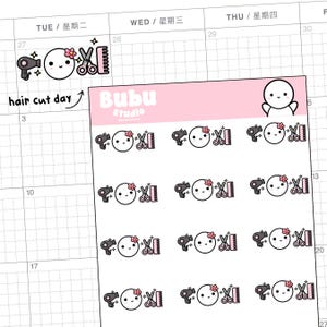 hair cut day sticker sheet | handmade design sticker ideal for planners and bullet journaling T193