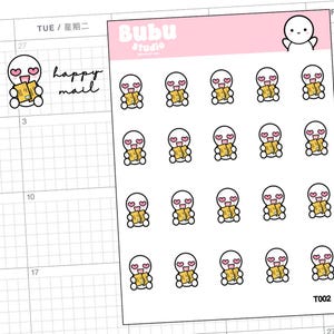 happy mail sticker sheet | handmade design stickers for planners and bullet journaling T002