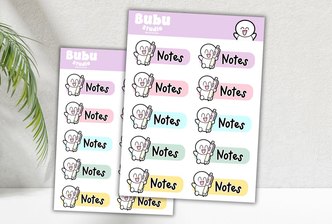 Notes Sticker Sheet Handmade Design Stickers for Planners and Bullet ...