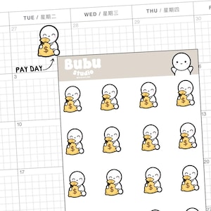 pay day sticker sheet | handmade design stickers for planners and bullet journaling T036