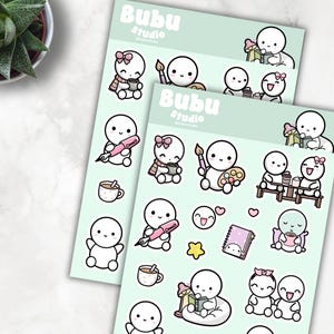 rabiscos de rotina diária | adesivo de desenho feito à mão para planejadores e bullet journal E005