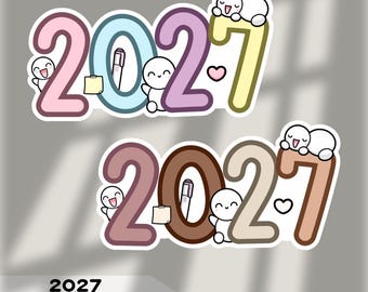 2027 gestanst | matte afwerking | handgemaakte designstickers voor planning en bullet journaling