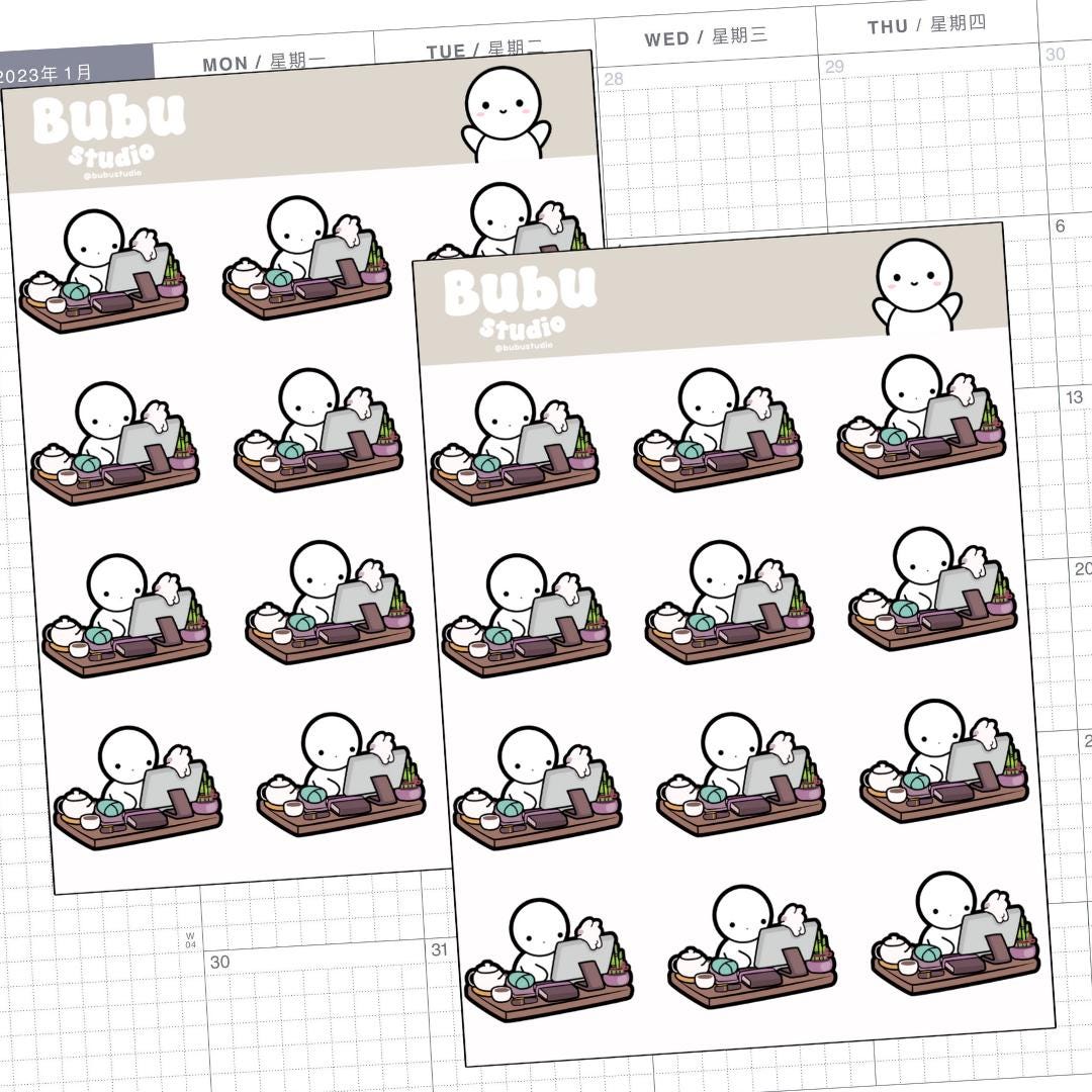 Work Desk Sticker Sheet | Handmade Design Stickers for Planners and ...
