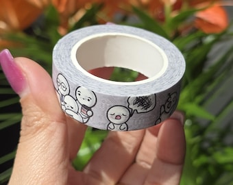 Cinta washi para días de trabajo estresantes | Cinta washi con diseño de dibujo hecho a mano para agendas y bullet journaling