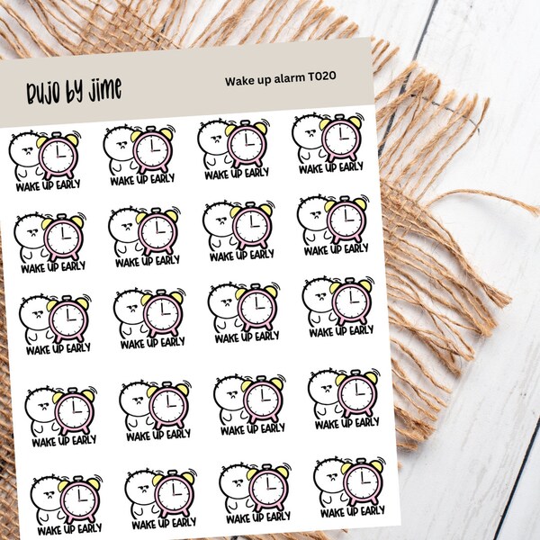 wake up early sticker sheet | handmade design sticker for planners and bullet journaling T020