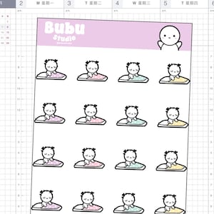 sleepy sticker sheet | lazy sticker sheet | handmade design sticker for planners and bullet journaling T056