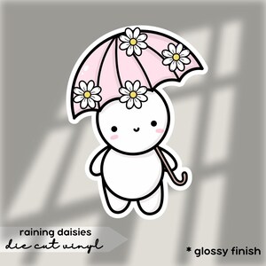 raining daisies sticker | die cut | handmade design sticker for planners and bullet journaling V002