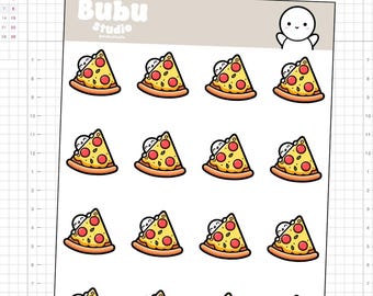 pizza lover sticker sheet | junk food stickers | handmade design stickers for planners and bullet journaling T013