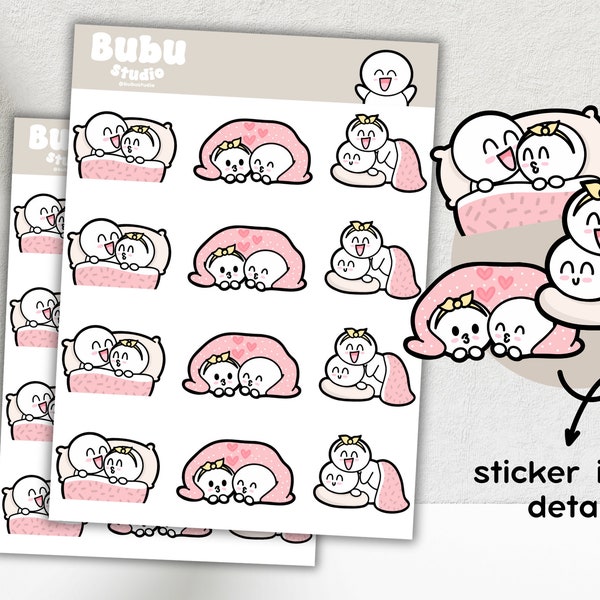 couple cuddles  sticker sheet 2.0 | handmade design sticker for planners and bullet journaling T116