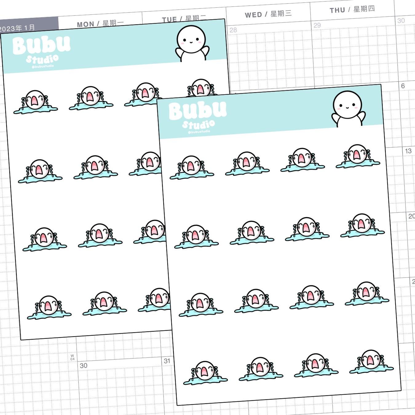 Crying Sticker Sheet | Handmade Design Stickers for Planners and Bullet ...