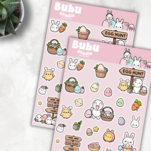 easter large doodle sticker sheet | handmade design sticker for planners and bullet journaling E003
