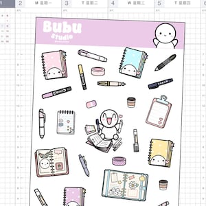 fournitures de papeterie et planificateur doodles feuille d’autocollants | autocollants de conception de dessin faits à la main pour les planificateurs et le bullet journaling T198