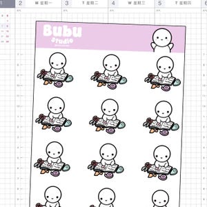 planning & chilling time sticker sheet | handmade design sticker for planners and bullet journaling T240
