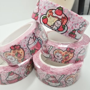 Bande washi amateur de fraises | Bande washi de conception de dessin faite à la main pour les planificateurs et la journalisation par balles