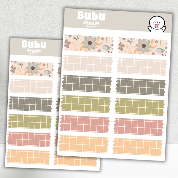 Washi strips cottage palette 1 | funtctional sticker | handmade design sticker for planners and bullet journaling T132