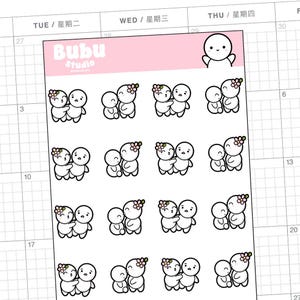couple cuddles sticker sheet | couple sticker | love sticker | handmade design sticker for planners and bullet journaling T115