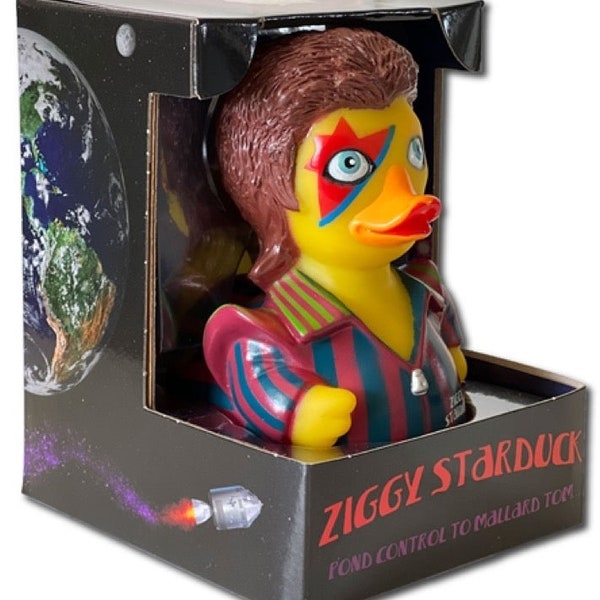Ziggy Starduck Glam Rock Geschenk Ente Badeente Quietscheente Gummiente CelebriDucks