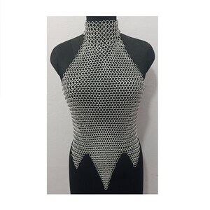 Aluminium Chainmail top, 10 mm Butted Chainmail Designer Women's Top | For LARP Cosplay, Fantasy & Viking Costume Top | Easter day Gift |