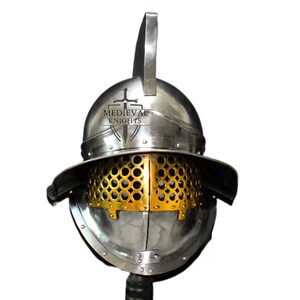 Gladiator Murmillo Helmet | Material : Mild Steel | Handmade Antique Gladiator Murmillo Helmet | LARP Cosplay Battle Armor |