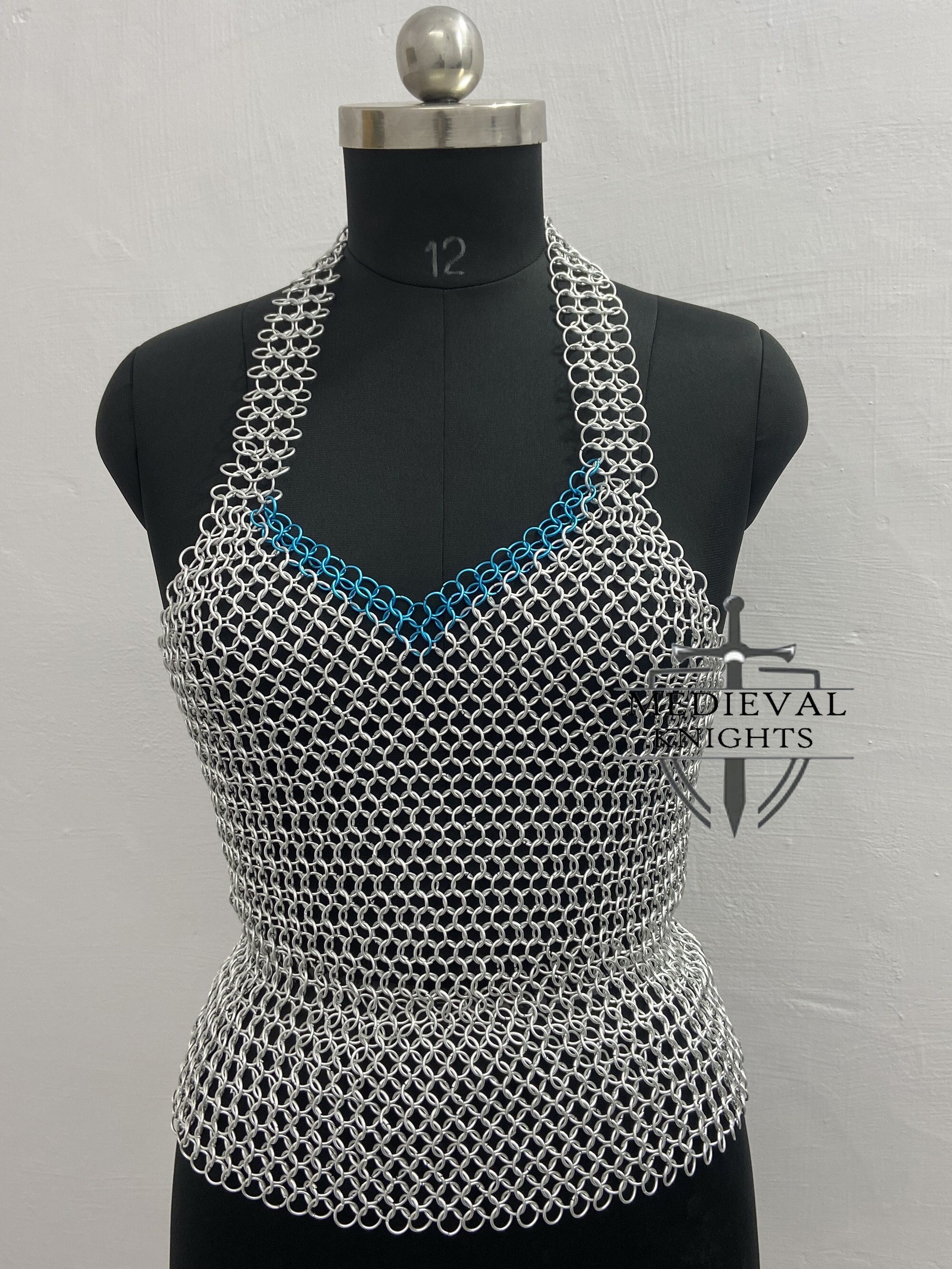 Chainmail Top Halter Top Chainmail Aluminium Butted Designer Party