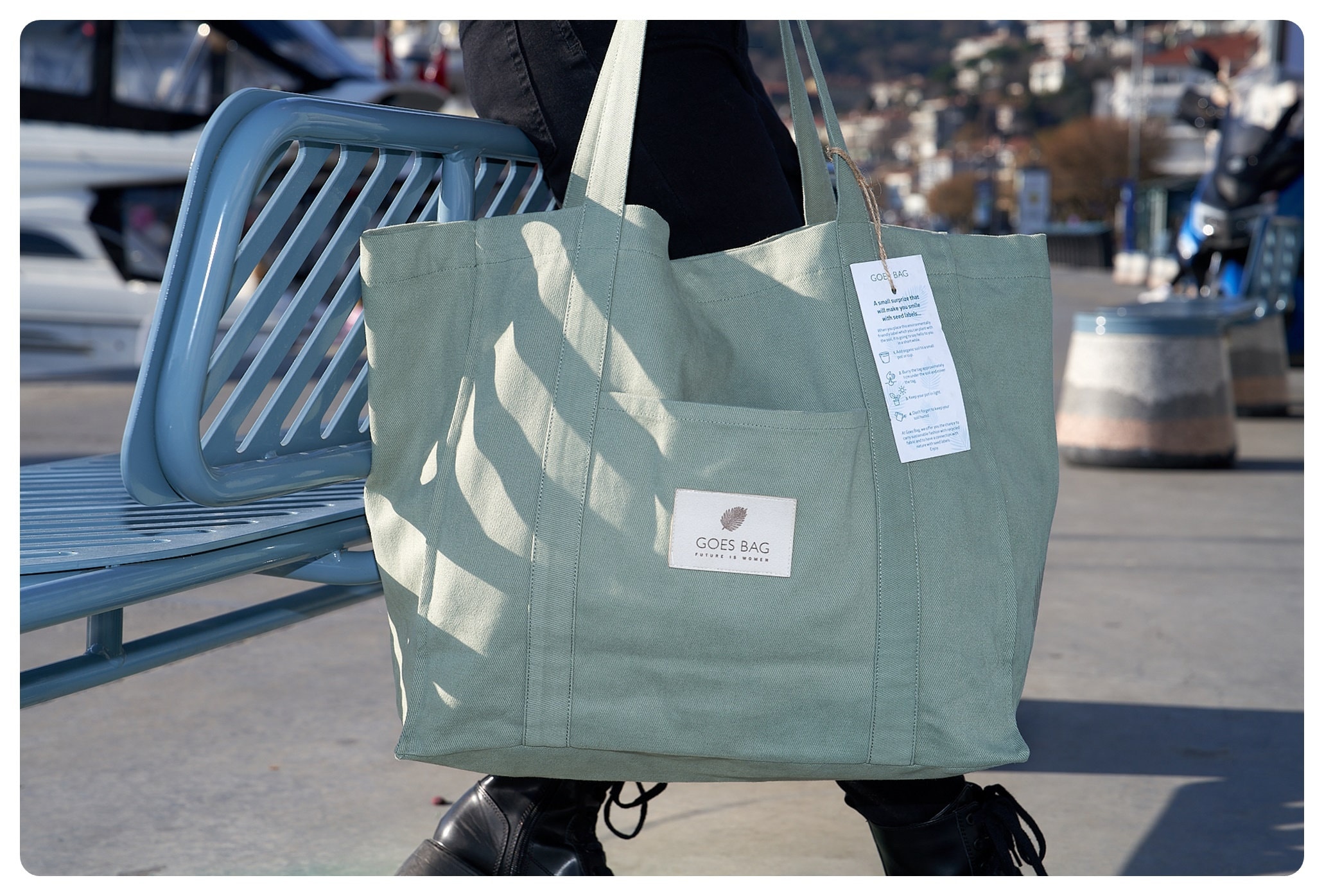 Green Canvas Beach Bag for Womens Summer Bag Cotton Canvas - Etsy